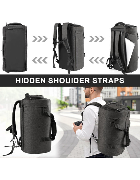 Bolsa de Viaje CONTAIL 45L Unisex con Correa Mochila y Funda Zapatos