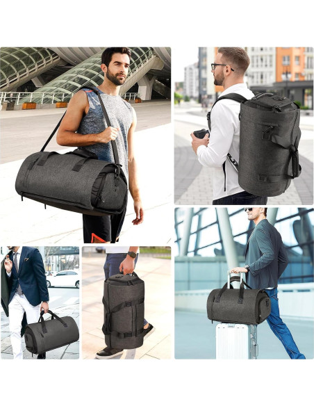 Bolsa de Viaje CONTAIL 45L Unisex con Correa Mochila y Funda Zapatos
