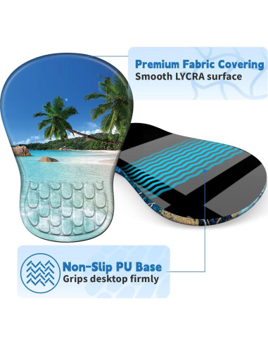 Alfombrilla de Ratón Ergonómica YIWEI con Soporte Playa