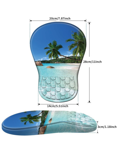 Alfombrilla de Ratón Ergonómica YIWEI con Soporte Playa