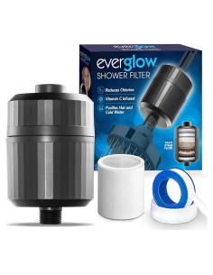 Filtro de Ducha EVERGLOW 100% Cloro, Vitamina C, 11.94 cm