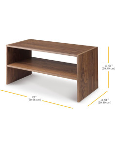 Estante para zapatos apilable Whitmor 2 estantes nogal 61 cm 2