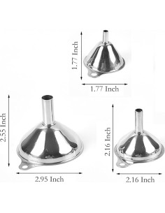 Embudo de Acero Inoxidable YIKANGHENG 3 Piezas con Cepillos 2