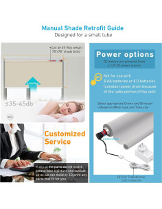 Motor Tubular 12V DC Rollerhouse para Persianas 1" (25mm) 2