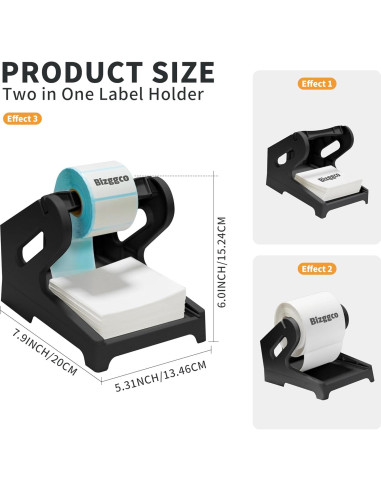 Soporte de Etiquetas Térmicas Bizggco BG-L01 Negro 20.32x13.97x15.24cm