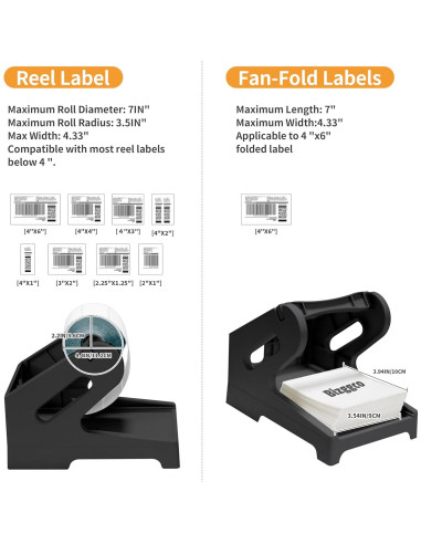 Soporte de Etiquetas Térmicas Bizggco BG-L01 Negro 20.32x13.97x15.24cm