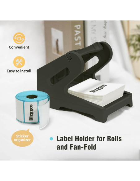 Soporte de Etiquetas Térmicas Bizggco BG-L01 Negro 20.32x13.97x15.24cm