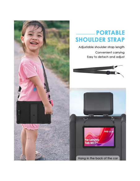 Funda de Silicona DETUOSI para Lenovo Tab M11 11" Negra