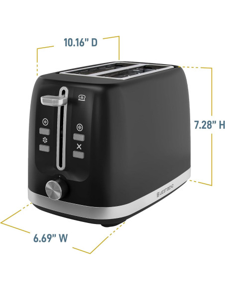 Tostadora West Bend 2 Rebanadas Negra 750W Ranuras Anchas