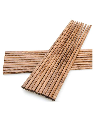 Set de 10 Pares de Palillos de Madera Ecológicos 25 cm