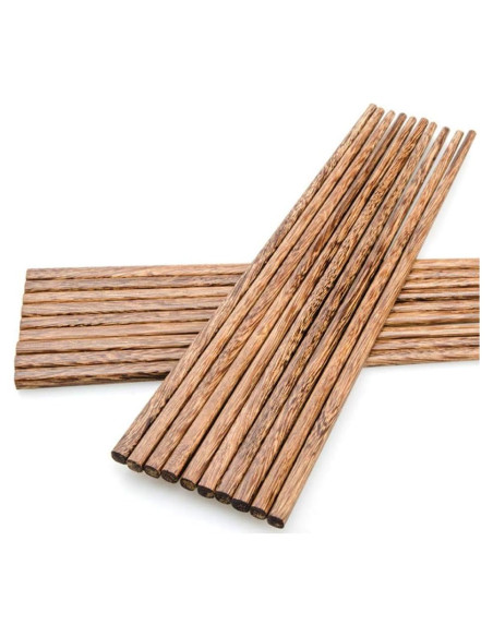 Set de 10 Pares de Palillos de Madera Ecológicos 25 cm