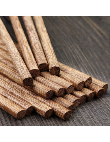 Set de 10 Pares de Palillos de Madera Ecológicos 25 cm