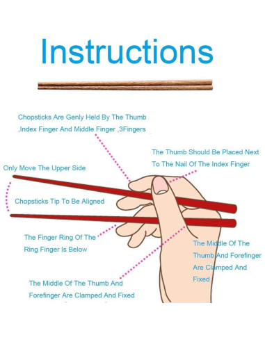 Set de 10 Pares de Palillos de Madera Ecológicos 25 cm