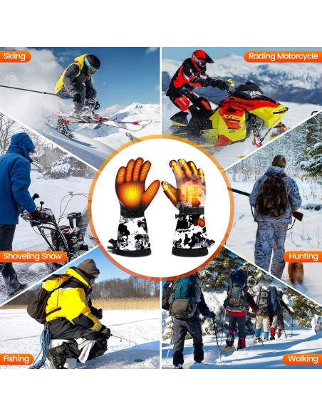 Guantes Calentados MADETEC Unisex 7.4V Impermeables Camuflaje