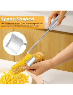 Pelador de Maíz iayokocc Acero Inoxidable 26x4cm Fácil Limpieza 2