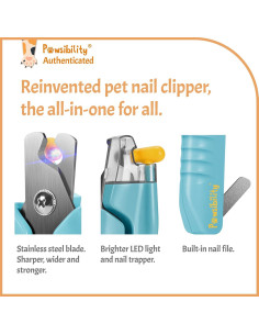 Cortauñas para Mascotas Pawsibility con Luz LED y Carga USB 2