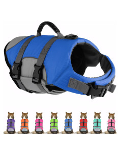Chaleco Salvavidas para Perros Mklhgty Ajustable Azul X-Pequeño