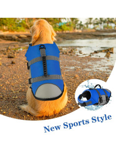 Chaleco Salvavidas para Perros Mklhgty Ajustable Azul X-Pequeño 2