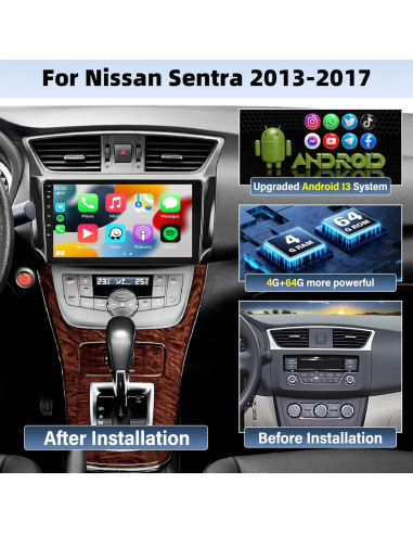 Radio de Coche Android 10.1" UNITOPSCI para Nissan Sentra 2013-2017