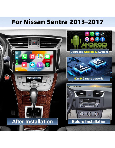 Radio de Coche Android 10.1" UNITOPSCI para Nissan Sentra 2013-2017