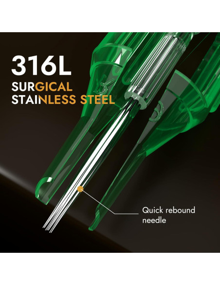 Cartuchos de Agujas de Tatuaje Yuelong 1003RL 20 Piezas Esterilizadas
