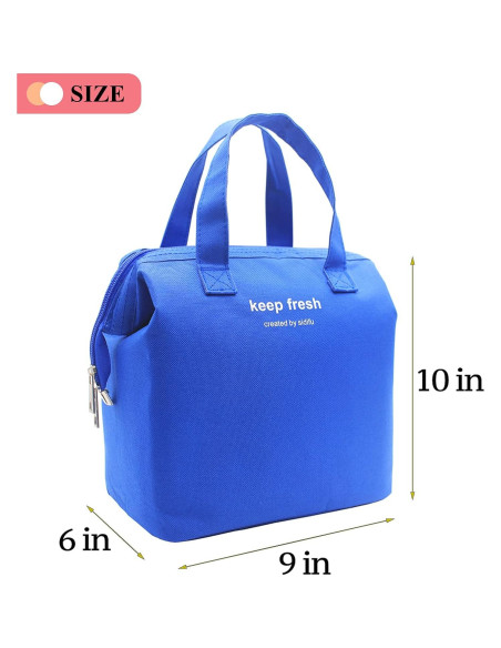 Bolsa de Almuerzo Aislada Mziart Azul 1L Térmica para Picnic