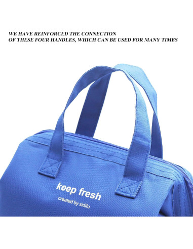 Bolsa de Almuerzo Aislada Mziart Azul 1L Térmica para Picnic