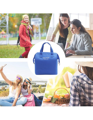 Bolsa de Almuerzo Aislada Mziart Azul 1L Térmica para Picnic