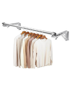 Perchero de Pared Plegable TBMLC 76 cm Acero Inoxidable Multiusos