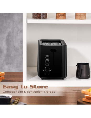 Tostadora NIKLEMON 2 Rebanadas Negra 750W con 6 Niveles