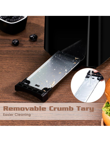 Tostadora NIKLEMON 2 Rebanadas Negra 750W con 6 Niveles