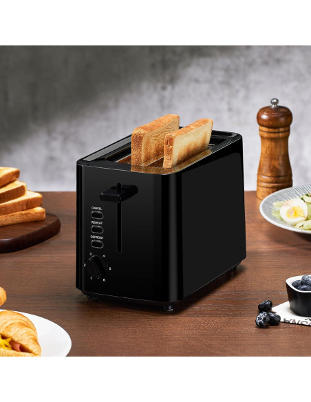 Tostadora NIKLEMON 2 Rebanadas Negra 750W con 6 Niveles