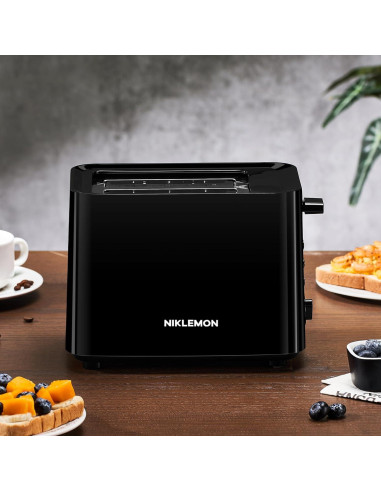 Tostadora NIKLEMON 2 Rebanadas Negra 750W con 6 Niveles