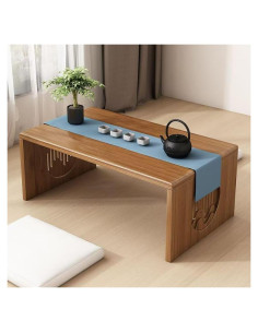 Mesa de café plegable Ekjkldo 80 cm de bambú marrón
