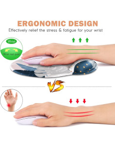Almohadilla de Ratón Ergonómica DINKY con Soporte de Muñeca 2