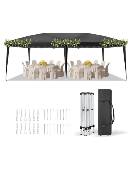 Carpa Plegable VINGLI 10x6 m Impermeable con Bolsa de Transporte