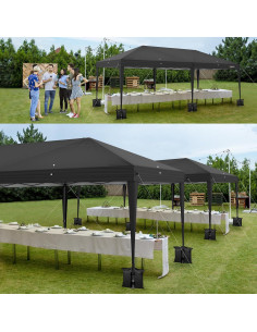 Carpa Plegable VINGLI 10x6 m Impermeable con Bolsa de Transporte 2