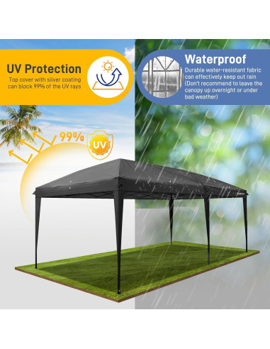 Carpa Plegable VINGLI 10x6 m Impermeable con Bolsa de Transporte