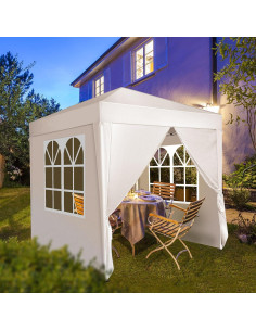 Carpa Pop Up 1.98x1.98m ANTSKU Blanca con Paredes Laterales 2