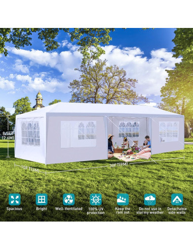 Carpa de Fiesta 3x9 m ANT SKU Blanca con Paredes Laterales