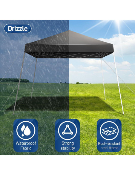 Carpa Gazebo Instantánea Vasitelan 3x3m Impermeable UV Negro