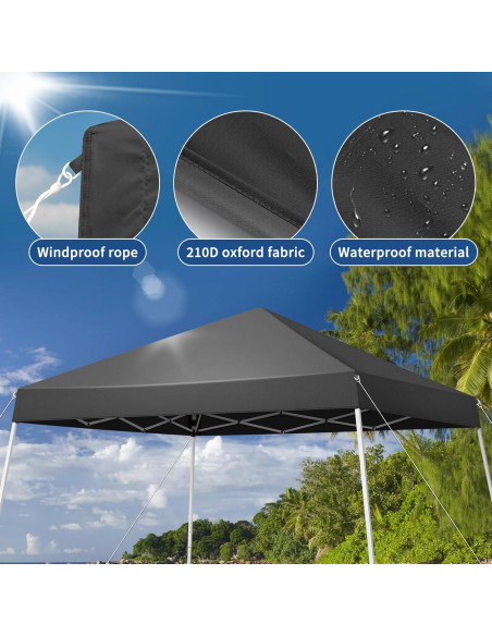 Carpa Gazebo Instantánea Vasitelan 3x3m Impermeable UV Negro