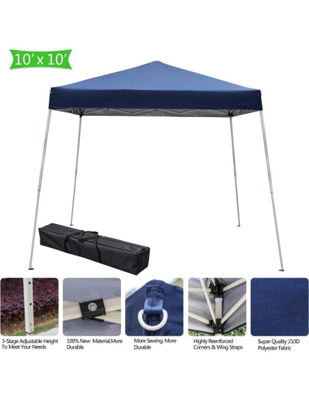 Carpa Plegable Impermeable Flandre 3x3m Azul para Eventos
