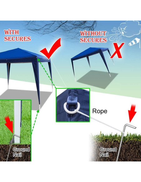 Carpa Plegable Impermeable Flandre 3x3m Azul para Eventos