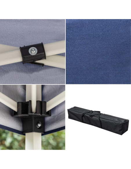 Carpa Plegable Impermeable Flandre 3x3m Azul para Eventos