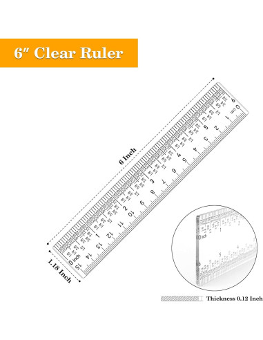 Conjunto de Reglas Acrílicas BAOFALI 15cm y 30cm para Medición