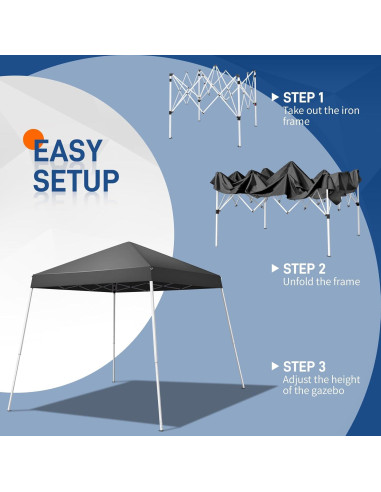 Carpa Plegable 250x250 cm Gris Oscuro con Bolsa de Transporte