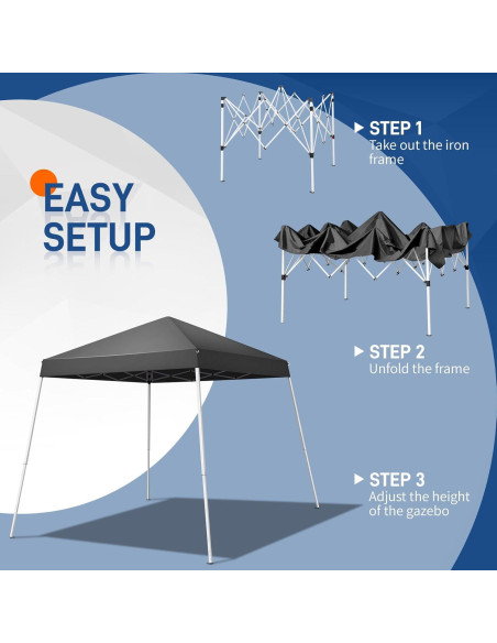 Carpa Plegable 250x250 cm Gris Oscuro con Bolsa de Transporte