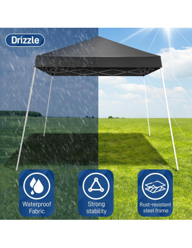 Carpa Plegable 250x250 cm Gris Oscuro con Bolsa de Transporte