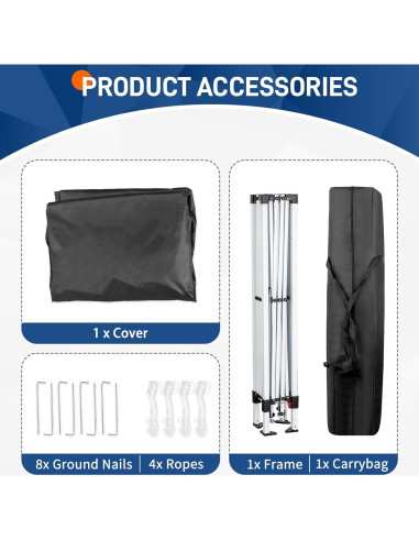 Carpa Plegable 250x250 cm Gris Oscuro con Bolsa de Transporte